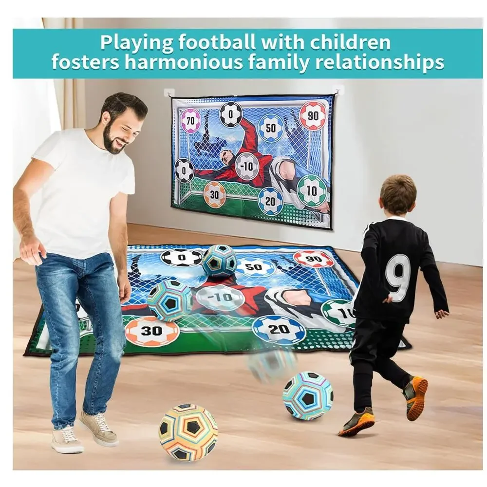 Kids Soccer Game Mat Set, Futball Indoor Target Toss Sports Toys New Christmas